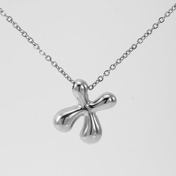 316L Stainless Steel Pendant Necklace With Letter Pattern 18K Gold Plated Unisex
