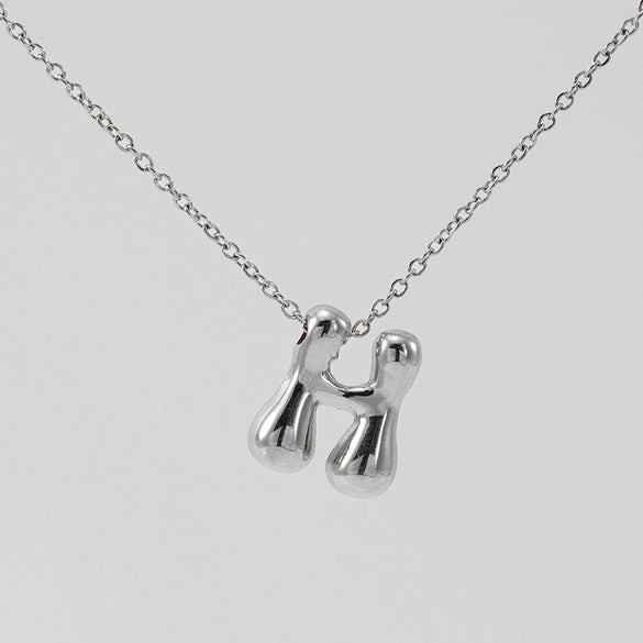 316L Stainless Steel Pendant Necklace With Letter Pattern 18K Gold Plated Unisex