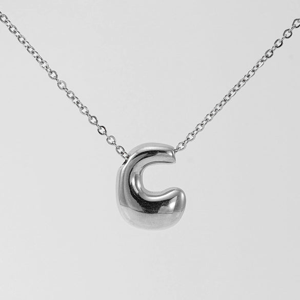 316L Stainless Steel Pendant Necklace With Letter Pattern 18K Gold Plated Unisex