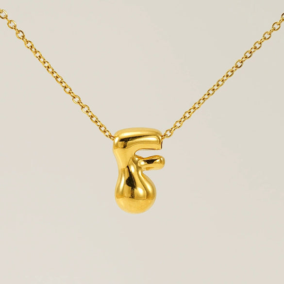 316L Stainless Steel Pendant Necklace With Letter Pattern 18K Gold Plated Unisex