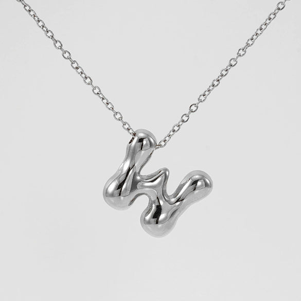 316L Stainless Steel Pendant Necklace With Letter Pattern 18K Gold Plated Unisex