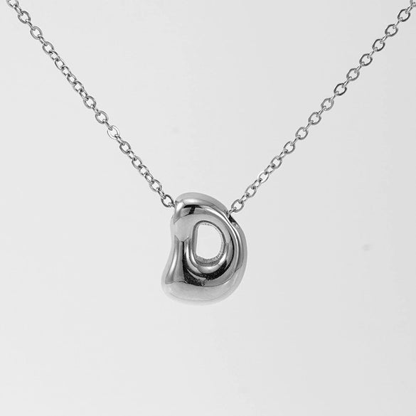 316L Stainless Steel Pendant Necklace With Letter Pattern 18K Gold Plated Unisex