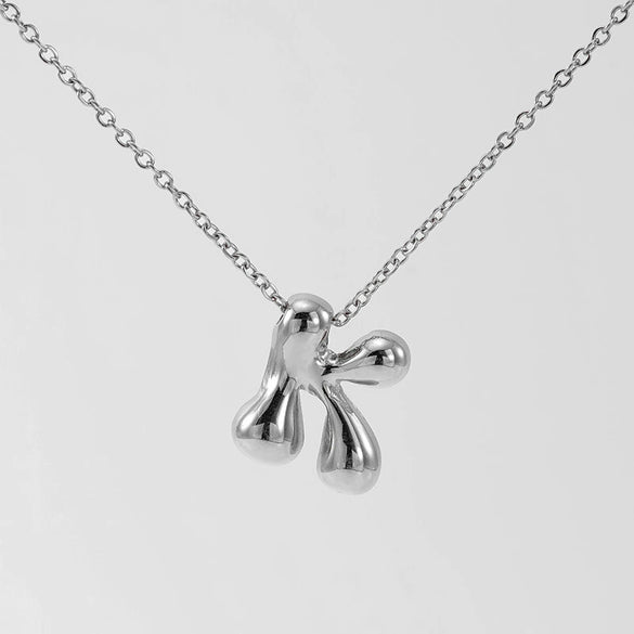 316L Stainless Steel Pendant Necklace With Letter Pattern 18K Gold Plated Unisex