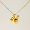 316L Stainless Steel Pendant Necklace With Letter Pattern 18K Gold Plated Unisex