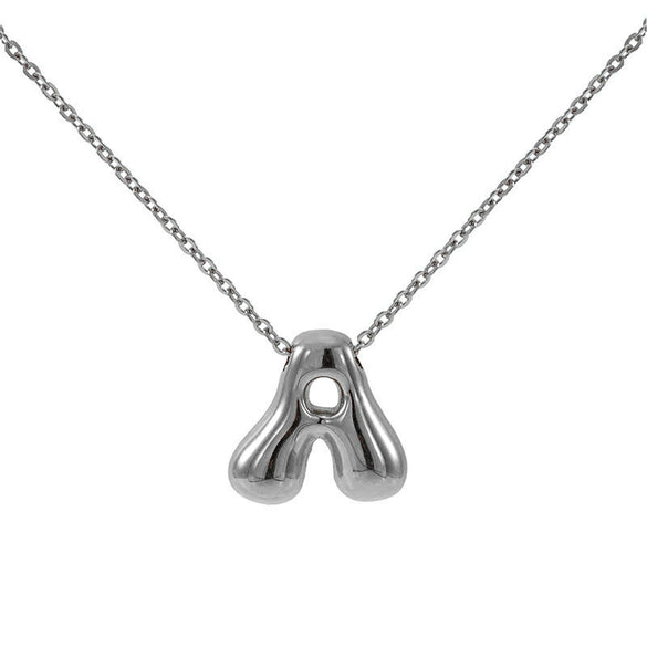 316L Stainless Steel Pendant Necklace With Letter Pattern 18K Gold Plated Unisex