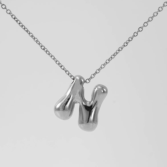 316L Stainless Steel Pendant Necklace With Letter Pattern 18K Gold Plated Unisex