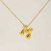 316L Stainless Steel Pendant Necklace With Letter Pattern 18K Gold Plated Unisex