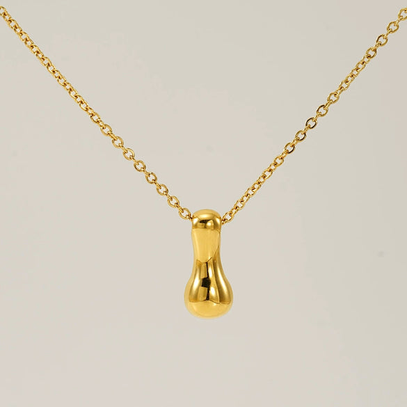 316L Stainless Steel Pendant Necklace With Letter Pattern 18K Gold Plated Unisex