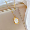 Titanium Steel Pendant Short Clavicle Chain With Geometric Pattern And Diamond Design For Female