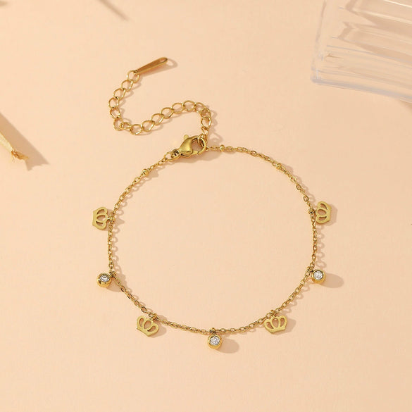 Titanium Steel Pendant With Diamond And Snowflake Pattern Electroplated Women's Bracelet Light Luxury Jewelry