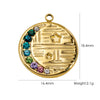Titanium Steel Pendant With Oildrip Inlaid Diamonds And Natural Stone Stainless Steel Furnace Gold Accessories Geometric Style Electroplated