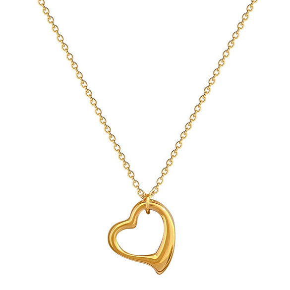Titanium Steel Plain Circle Love Furnace Cold Necklace With Electroplating For Female Cartoon And Geometric Style