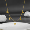 Titanium Steel Plant Flowers Geometric Style Necklace With Vacuum Electroplating In Furnace Treatment