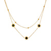 Titanium Steel Plant Flowers Pattern Round Double Layer White Shell Black Shell Women's Necklace Bracelet Anklet Set