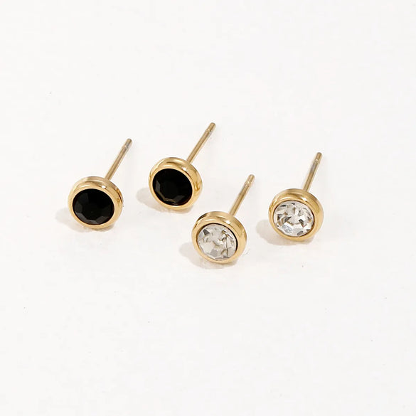 Simple Style Circle 304 Stainless Steel Zircon 14K Gold Plated
