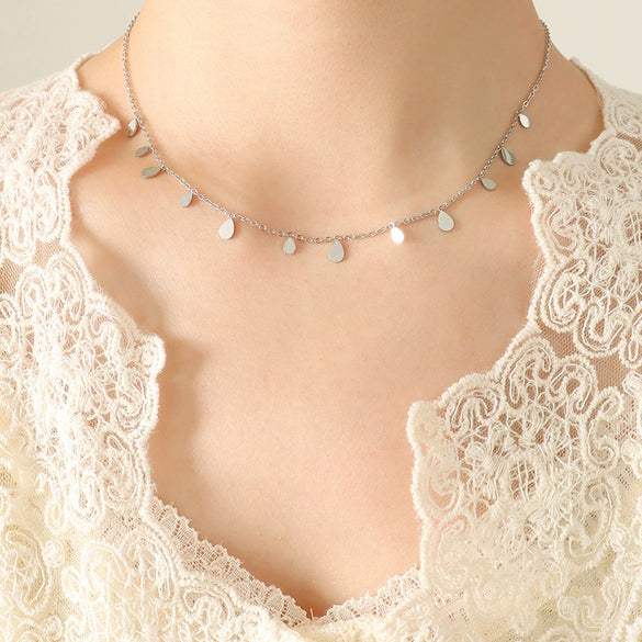 316L Stainless Steel Plated 18K Gold Clavicle Chain Necklace With Geometric Pattern In Light Luxury Style