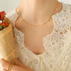 316L Stainless Steel Plated 18K Gold Clavicle Chain Necklace With Geometric Pattern In Light Luxury Style