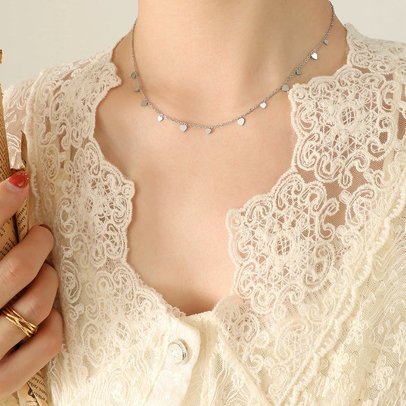 316L Stainless Steel Plated 18K Gold Clavicle Chain Necklace With Geometric Pattern In Light Luxury Style