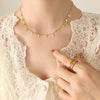 316L Stainless Steel Plated 18K Gold Clavicle Chain Necklace With Geometric Pattern In Light Luxury Style