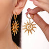 316L Stainless Steel Plated 18K Gold Spiral Sun Pendant Necklace And Earrings Jewelry Fashion Style Electroplating Treatment Women's