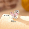 Titanium Steel Punk Butterfly Earrings With Zirconia