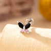 Titanium Steel Punk Butterfly Earrings With Zirconia