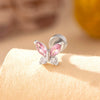 Titanium Steel Punk Butterfly Earrings With Zirconia