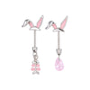 Titanium Steel Rabbit Ear Animal Zodiac Style Electroplated Women's Piercing Jewelry