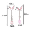 Titanium Steel Rabbit Ear Animal Zodiac Style Electroplated Women's Piercing Jewelry