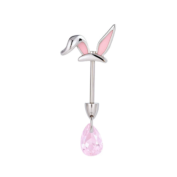 Titanium Steel Rabbit Ear Animal Zodiac Style Electroplated Women's Piercing Jewelry
