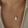 Titanium Steel Rabbit Shape Pendant Necklace Clavicle Chain Niche Geometric Electroplated Women's