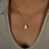 Titanium Steel Rabbit Shape Pendant Necklace Clavicle Chain Niche Geometric Electroplated Women's