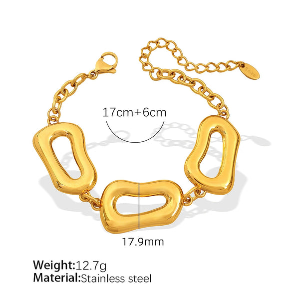316L Stainless Steel Regular Chain Ins Style Geometric Electroplated Women's Necklace Bracelet