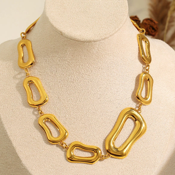 316L Stainless Steel Regular Chain Ins Style Geometric Electroplated Women's Necklace Bracelet