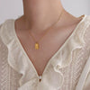 Titanium Steel Retro Embossed Butterfly Animal Zodiac Pendant Necklace Gold Plated Bone Snake Chain For Women