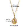 Titanium Steel Retro Floral Faux Pearl Round Pendant Necklace With Oildrop Enamel Finish And Link Chain