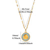 Titanium Steel Retro Floral Faux Pearl Round Pendant Necklace With Oildrop Enamel Finish And Link Chain