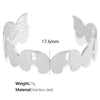 316L Stainless Steel Retro Floral Hollow Wide Bracelet With Heavy Metal Pattern And Golden Butterfly Life Tree Design Electroplated