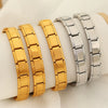 316L Stainless Steel Retro Geometric Electroplated Spring Bracelet For Women And Men