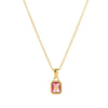 Titanium Steel Retro Minimalist Electroplated Birthstone Star Clavicle Pendant Necklace With O Word Chain