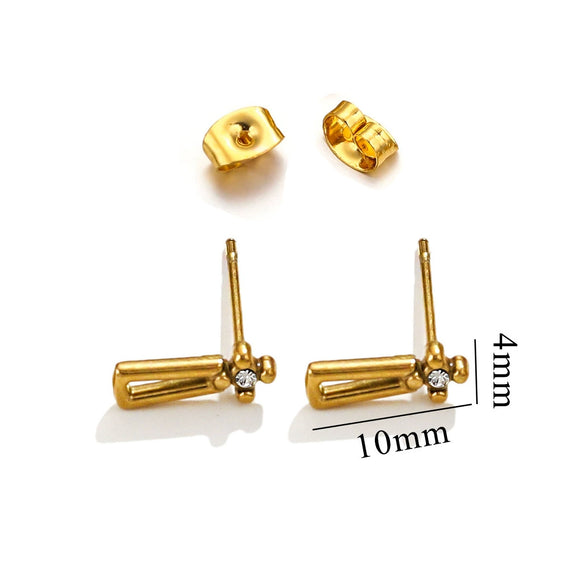 Titanium Steel Retro Old Style Women's Earrings With Heart Star Geometric Patterns And Electroplating Treatment