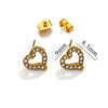 Titanium Steel Retro Old Style Women's Earrings With Heart Star Geometric Patterns And Electroplating Treatment