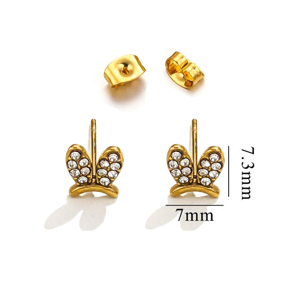 Titanium Steel Retro Old Style Women's Earrings With Heart Star Geometric Patterns And Electroplating Treatment