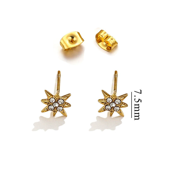 Titanium Steel Retro Old Style Women's Earrings With Heart Star Geometric Patterns And Electroplating Treatment