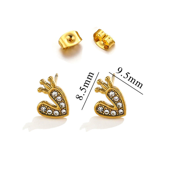 Titanium Steel Retro Old Style Women's Earrings With Heart Star Geometric Patterns And Electroplating Treatment