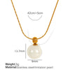 316L Stainless Steel Retro Pearl Necklace With Gold Plating For Women