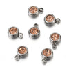 Titanium Steel Rhinestone Birthstone Pendant Jewelry Accessories With Electroplating