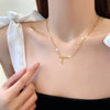 Titanium Steel Rich Bamboo Geometric Style Electroplated Unisex Necklace