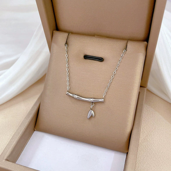 Titanium Steel Rich Bamboo Geometric Style Electroplated Unisex Necklace