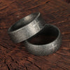 Titanium Steel Ring And Bracelet Unisex With Geometric Pattern And Distressed Design
